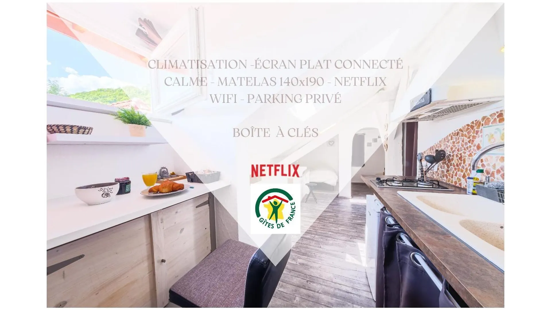 Studio Duplex Atypique, Classe Gite De France, Climatisation, Parking, Lit Double, Calme Et Cosy, Netflix, Wifi, 400M Centre, Boite A Cles, Gites La Tarine Albertville Frankrike